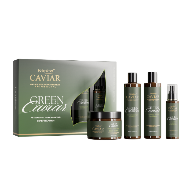 Hairplexx Green Caviar Anti Hair Fall & Hair Re-growth Set 4 in 1